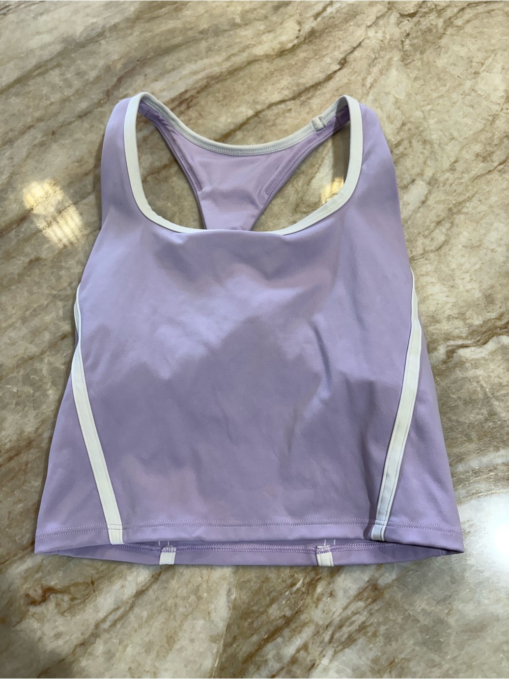 Gilly Hicks Lilac Racerback Sports Tank with White Trim